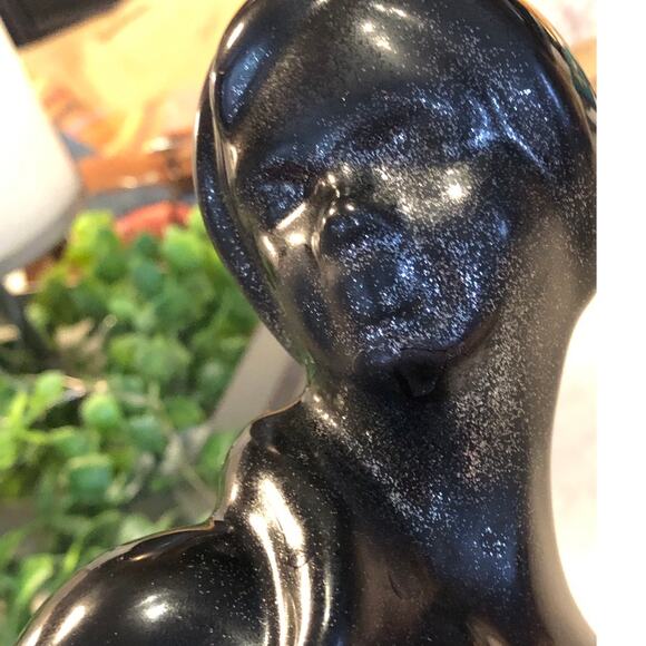 Vintage MCM Retro Art Deco Studio Piece Sophisticated Lady Poise.Glazed Black - Picture 5 of 5